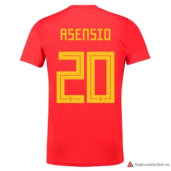 Camiseta Seleccion España Primera equipación Asensio 2018 Rojo